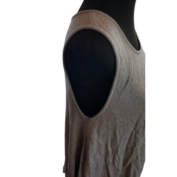 joan vass studio L gray sleeveless tank - Picture 3 of 7